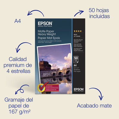 Epson Paper Inkjet Matte A4 167GR 50 Hojas — image 1