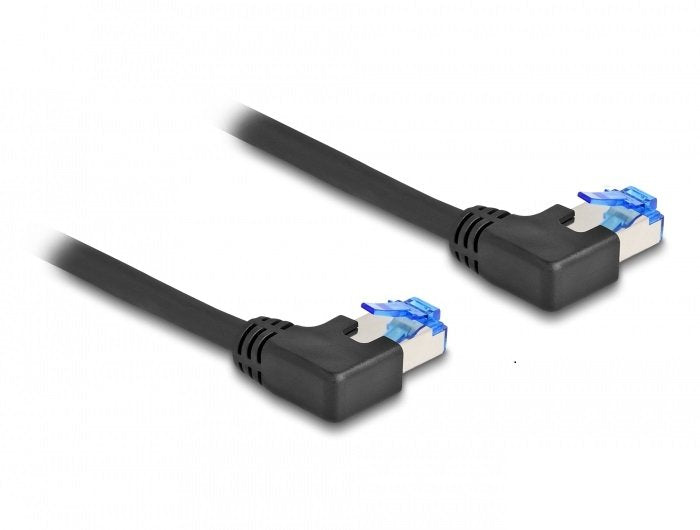 Delock 80209 Network Cable RJ45 CAT.6A S/FTP Acodado a Izquierda 0,5M Negro
