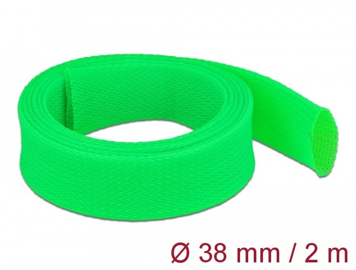 Delock 20754 Case Trenzada Estirable 2M X 38MM, Colour Green