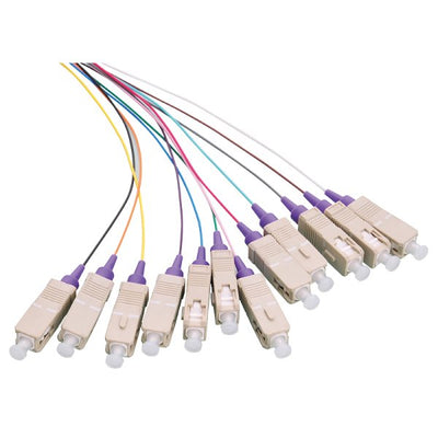 Fiber Pigtail Set 12 X Sc OM4 2M, Colored, Violet Connector — image 1