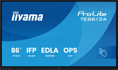 Iiyama 217,4CM 85,6 (3840X2160) Prolite TE8613A-B3AG 16:9 4K IPS 8MS HDMI DisplayPort USB-C USB LAN RS232 VESA — image 1