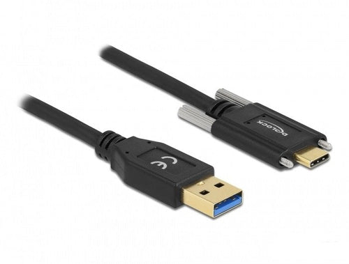 Delock USB 10Gbps Cable Type a Connector Male a USB Type-c™ Connector Male With Screws Side 1,5M — image 1