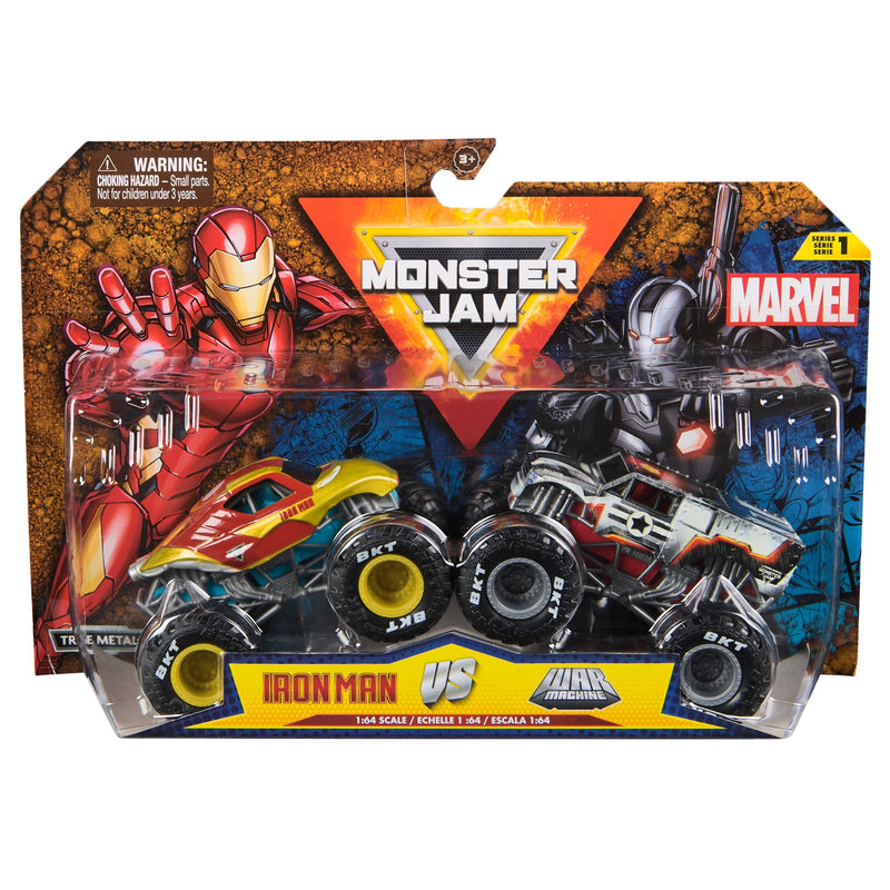 Spin Master Monster Jam 2-PACK Iron Man Vs. War Machine, Vehículo Toy Escala 1:64 6070555
