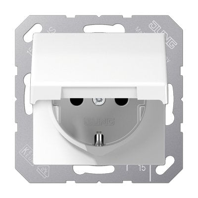 Jung AS1520BFKLWW Schuko-toma Power M. Cover Abatible — image 1