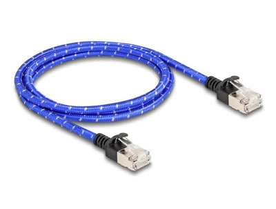 Delock 80377 RJ45 Network Cable Trenzado CAT.6A U/FTP Slim 1M Blue — image 1