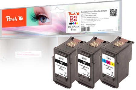 Peach 320088 Ink Cartridge 3 Pieces Compatible Black Cyan Magenta Yellow 9,5ML, 10ML, 245 Páginas, 295 Páginas