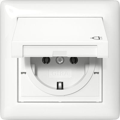 Gira 415703 Schuko Kd + Set IP44 + Frame 1F Standard 55 White Puro — image 1