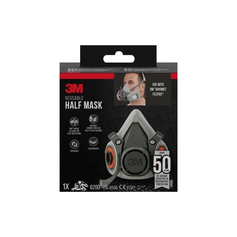 3M Mask Media Cara - Filters No Incluidos - Reutilizable - Formato Medium - Grey