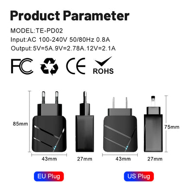 40W PD QC30 Fast Charging Mobile Phone Charger