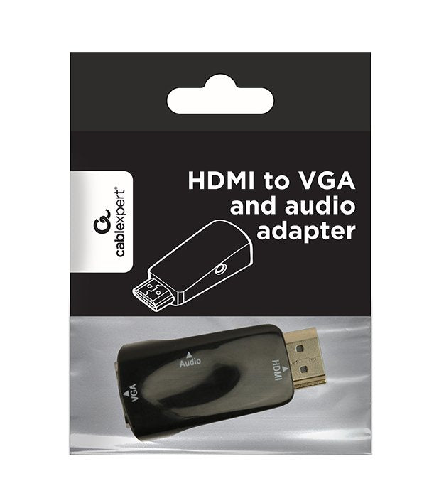 Gembird Converter HDMI a VGA M/H + Jack 3.5 Audio Black V.1.4 Compatible