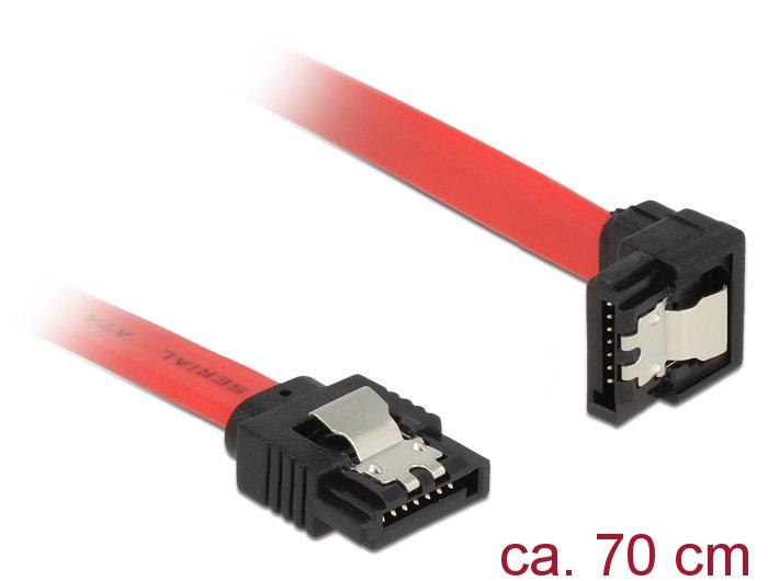 Delock Cable SATA 6GB/S Male Gerade SATA Male Unten Angular 70CM Red