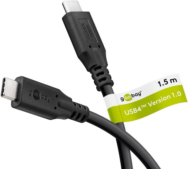 Goobay Cable Usb-c, USB4 100W, 40 Gbit S, Power Delivery, 1.5M, Black