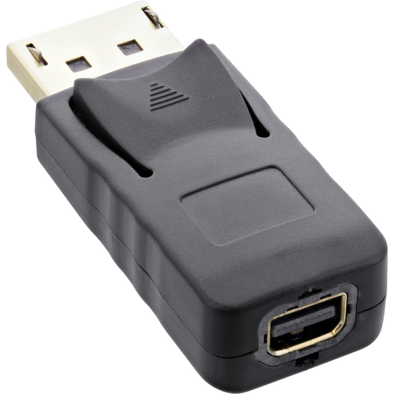 Inline Adapter DisplayPort, DisplayPort Male a Mini DisplayPort Female 4K/60HZ, Black/Gold
