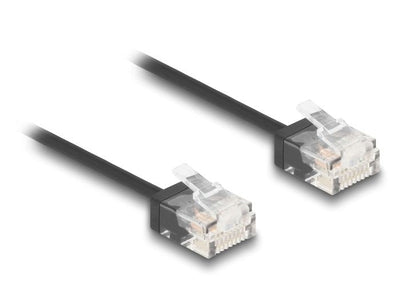 Delock RJ45 Network Cable CAT.6 UTP Ultra Slim 1M Black With Kurzen Machon — image 1