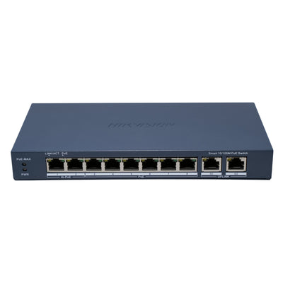 Hikvision DS-3E1310HP-EI(B) Switch Gestionado Fast Ethernet (10/100) Energía Sobre Ethernet (PoE) Grey — image 1