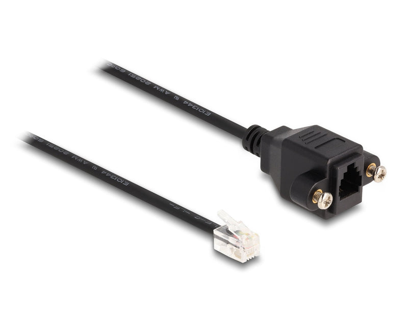 Delock Cable RJ10 Connector Male a RJ10 Connector Female Assembly 30CM Black