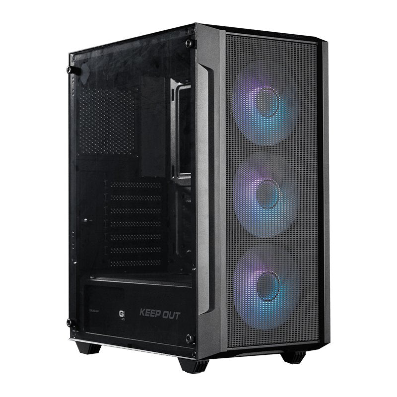 Box Semitorre ATX XC-200 Mesh ARGB Keepout Bahías Int.: 1X3.5'', 2X2.5'' / Usb: 1x USB 3.0, 2x USB 2.0 / Audio