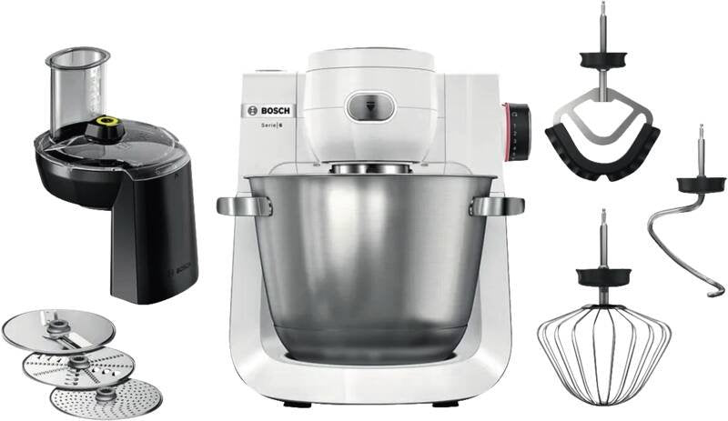 Bosch Robot Kitchen Home MUMS6EW13D White/Steel Inoxidable, 1.600 Watts Serie 6 MUMS6EW13D