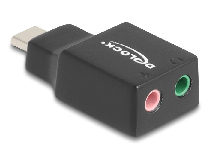 Delock Externe USB Soundkarte With USB Type-c™ Connector Male a 2 X 3,5MM Connector Jack Female Plug & Play Au
