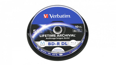 Verbatim 1X10 M-disc Bd-r Bluray 50GB 6X Speed Cakebox Printable — image 1