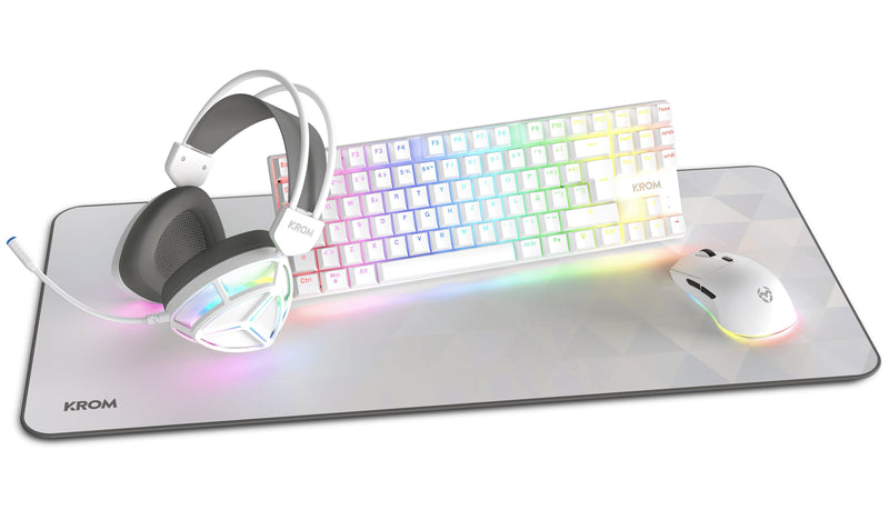 Krom Pack Gaming Klass Teclado RGB + Ratón Óptico RGB + Ratón Pad + Auriculares RGB