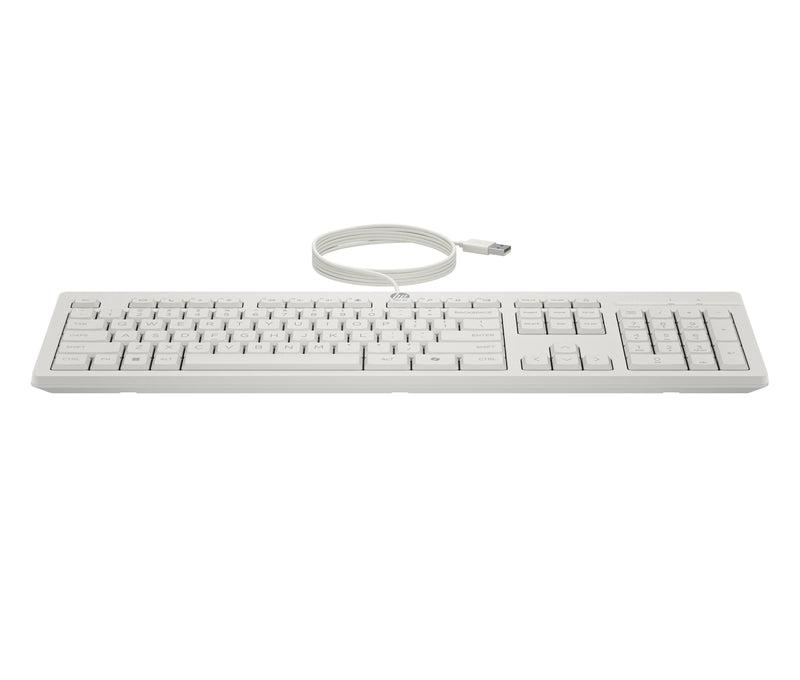 HP 225 Wired Mouse And Keyboard Combo Keyboard Mouse Included Office USB White