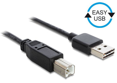 Delock Cable Easy-USB 2.0 Typ-a Male USB 2.0 Typ-b Male 3M Black — image 1
