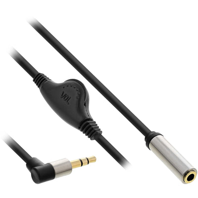 Inline Cable Audio Slim 3,5MM M Ángulo a F, With Control Volumen 0,25M — image 1