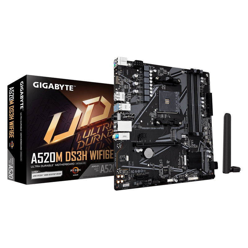 Gigabyte Motherboard A520M DS3H WF6E AM4 4XDDR4 4XSATA 1XM.2