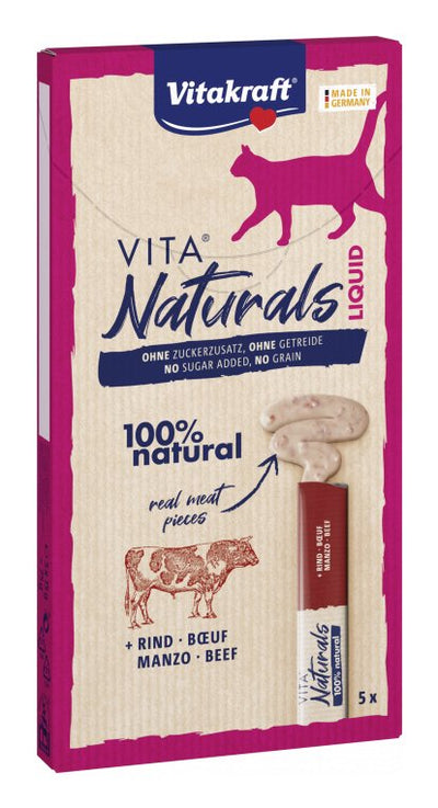 Vitakraft Golosina Gatos Vita Naturals Carne Vacuno Líquida 5X15 G — image 1
