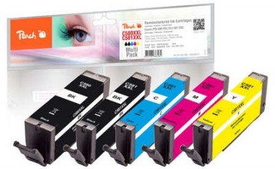 Peach Ink PI100-396 5 Pieces Compatible Canon (súper) High Yield Black Cyan Magenta Foto Black Yellow Extra (s