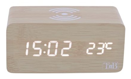Watch Despertador Tnb Joy - LED 3 Alarms With Charger Inducción - Efecto Wood
