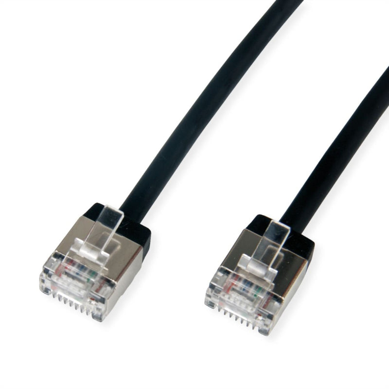 Roline U FTP Datacenter Network Cable CAT.6A (class Ea), Lsoh, Slim, Extra Kurzer Plug Black 2M