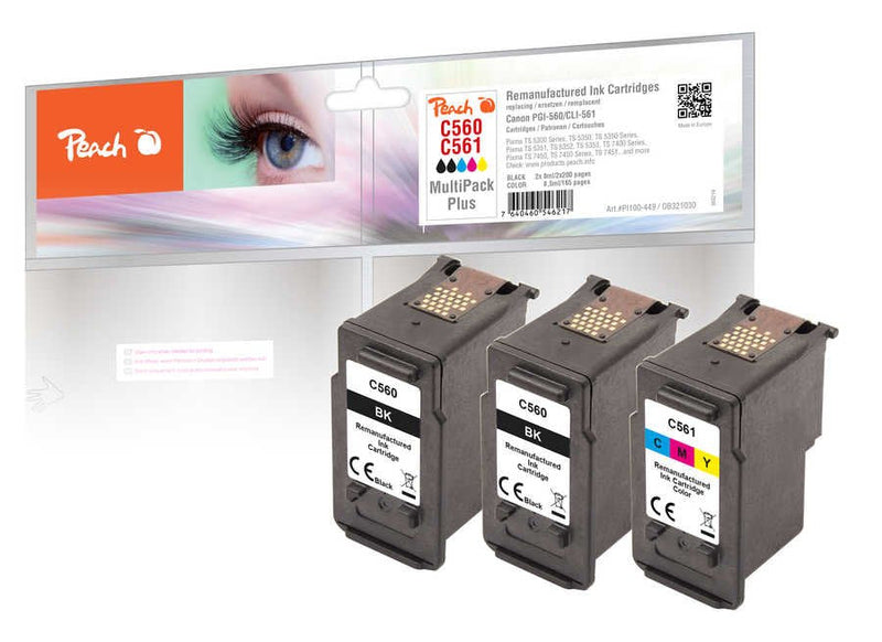 Peach Cartridge Canon PG-560 CL-561 Multipackplus Remanufactured