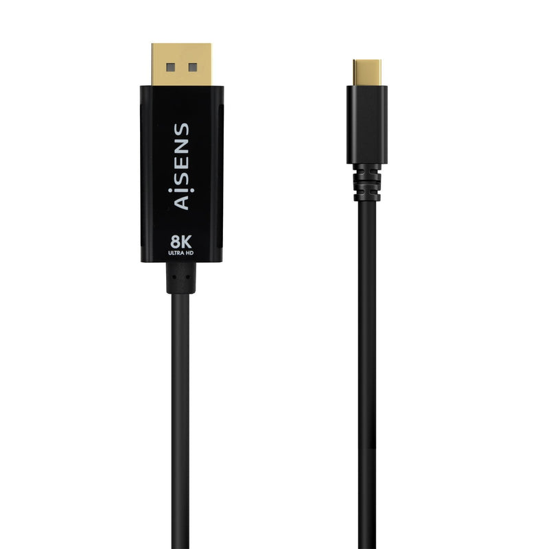 Aisens USB Cable -c a DisplayPort 8K@60HZ - USB-C/M-dp/M - 0.80M - Black