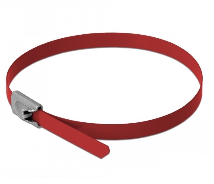 Delock Cable Ties Steel Inoxidable L 300 X B 4,6MM Red 10 Pieces