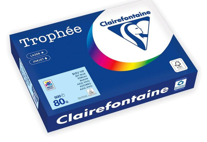Clairefontaine Paper Copia Trophé And Eisblau Din A4 80G Qm 500 Hojas