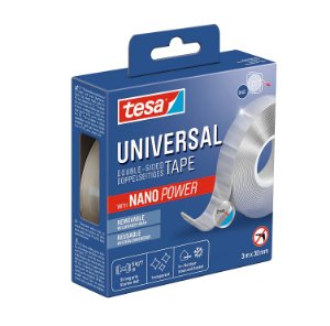 Tesa Doppelseitiges Klebeband Nano Power Universal 3MX30MM