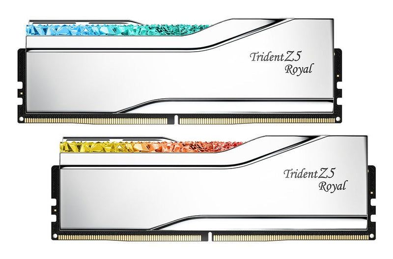 G.skill Memory DDR5 48GB 8000 (2X 24GB) Kit Dual, RAM Plateada, F5-8000J4048F24GX2-TR5S, Trident Z5 Royal, Int