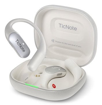 Headphones Ticnote Pods 4G Open-ear With Transcripción Ia And Esim White — image 1