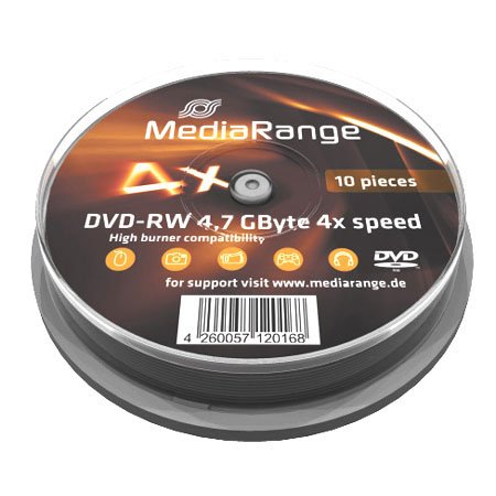 Mediarange Dvd-rw 4,7GB 10PCS Spindel 4X
