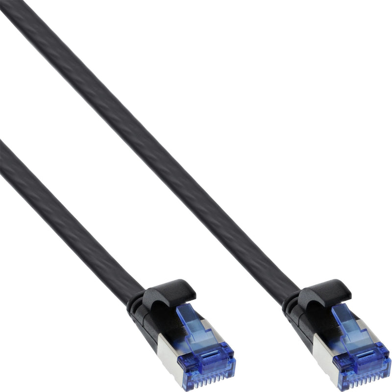 Inline® Network Cable Flat, U/FTP, CAT.6A, Tpe Halogen-free, Black 2M