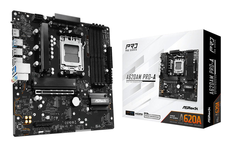 Asrock Motherboard A620AM Pro-a AM5 MATX HDMI DP DDR5 Retail