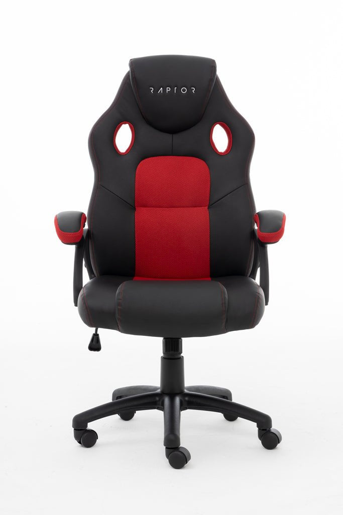 Chair Gaming Raptor GS-40 Pu + Fabric Black Red