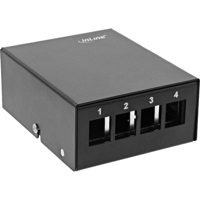 Inline Desktop Point Box 4X Keystone RJ45, Metal Black RAL9005 — image 1