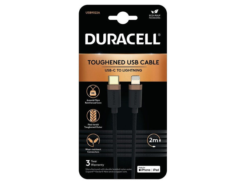 Duracell 2M USB-C To Lightning Braided Iphone 8, Iphone X, Iphone 11 USB9022A