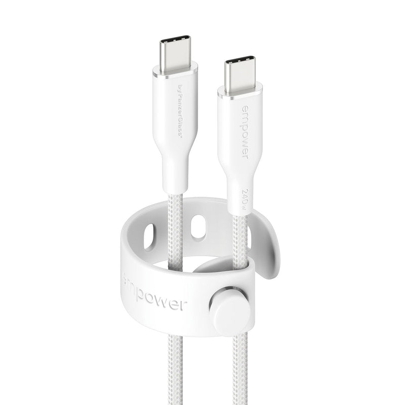 Panzerglass Empower™ By ® Racing 240W USB-C To USB-C USB Cable 2.0 2M Silver White USB Cable White