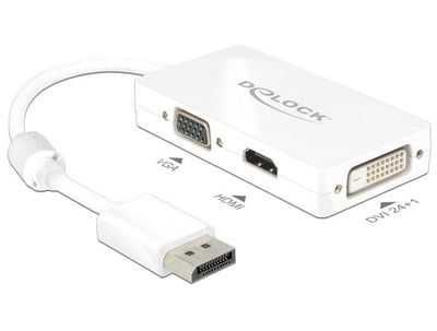 Delock Adapter DisplayPort Male VGA / HDMI / DVI Female Passive White — image 1
