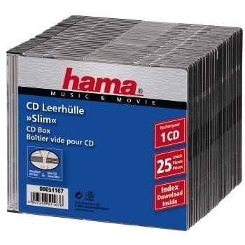 Hama Cd Slim Box, Black, Pack Of 25 Pcs 1 Drives Black — image 1