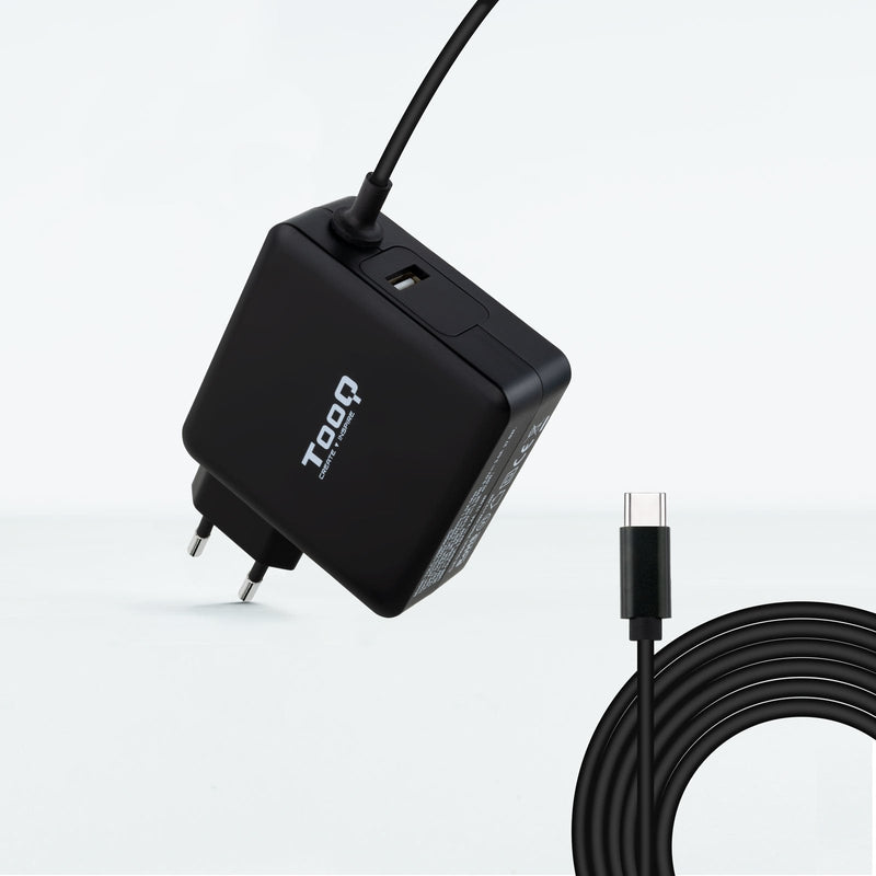 TooQ Charger Universal Laptop 65W USB-C - Compatible With Pd - Cable 1.80M